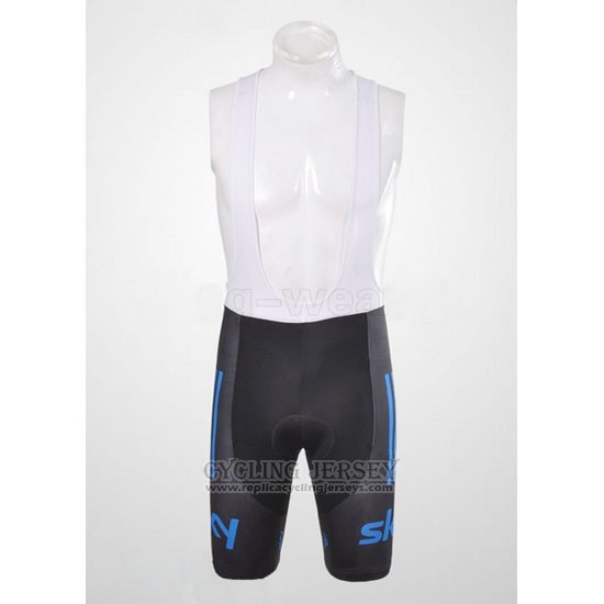 2012 Cycling Jersey Sky Black and Blue Short Sleeve and Bib Short